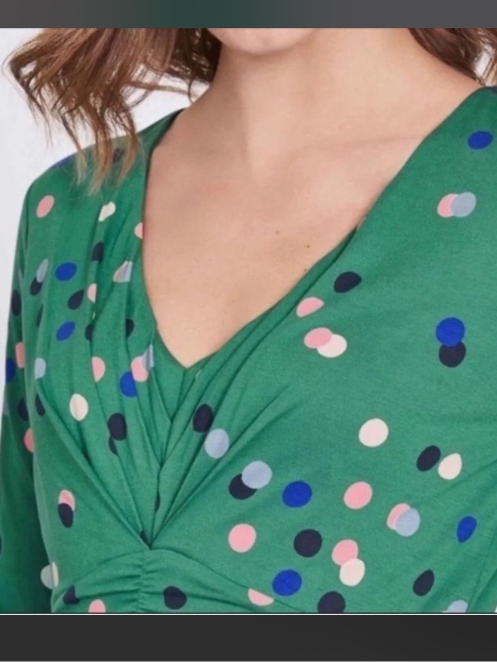Boden Green Dot Melora Polka-Dot Wrap Dress Size 4 - Picture 4 of 9